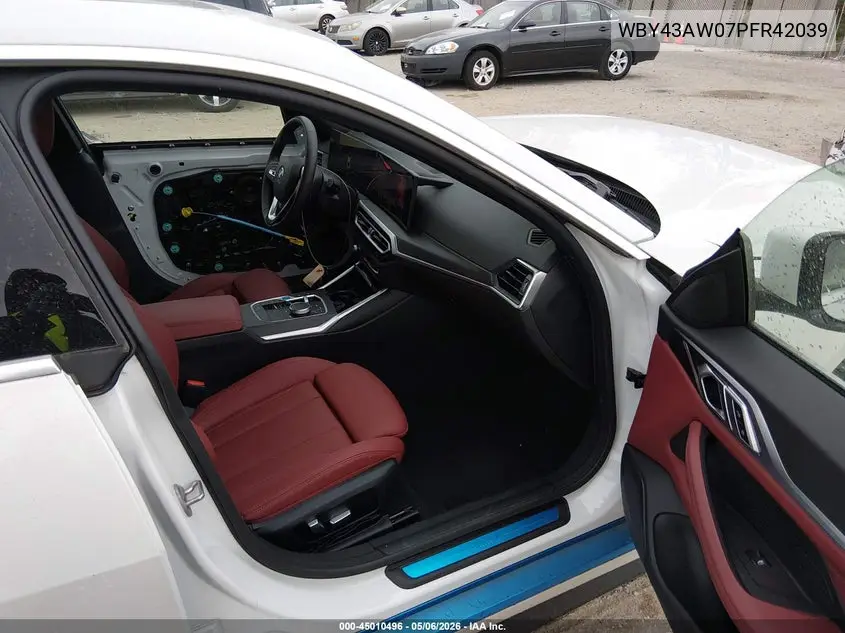 2023 BMW I4 Edrive35 VIN: WBY43AW07PFR42039 Lot: 45010496