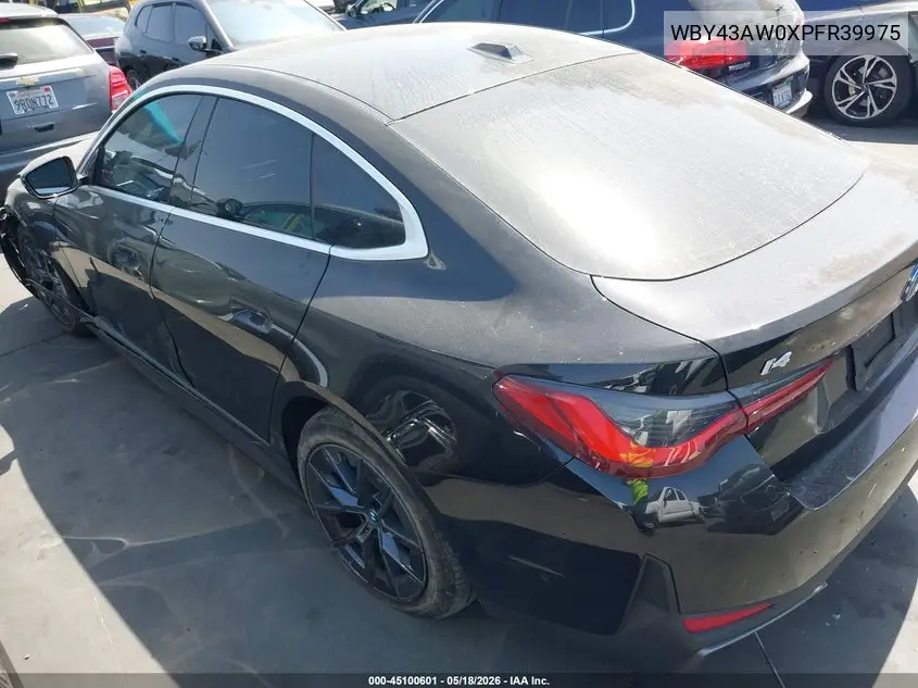 2023 BMW I4 Edrive35 VIN: WBY43AW0XPFR39975 Lot: 45100601