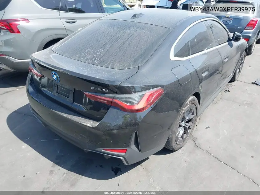 2023 BMW I4 Edrive35 VIN: WBY43AW0XPFR39975 Lot: 45100601