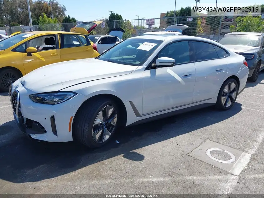 2023 BMW I4 Edrive35 VIN: WBY43AW02PFP62919 Lot: 45116655