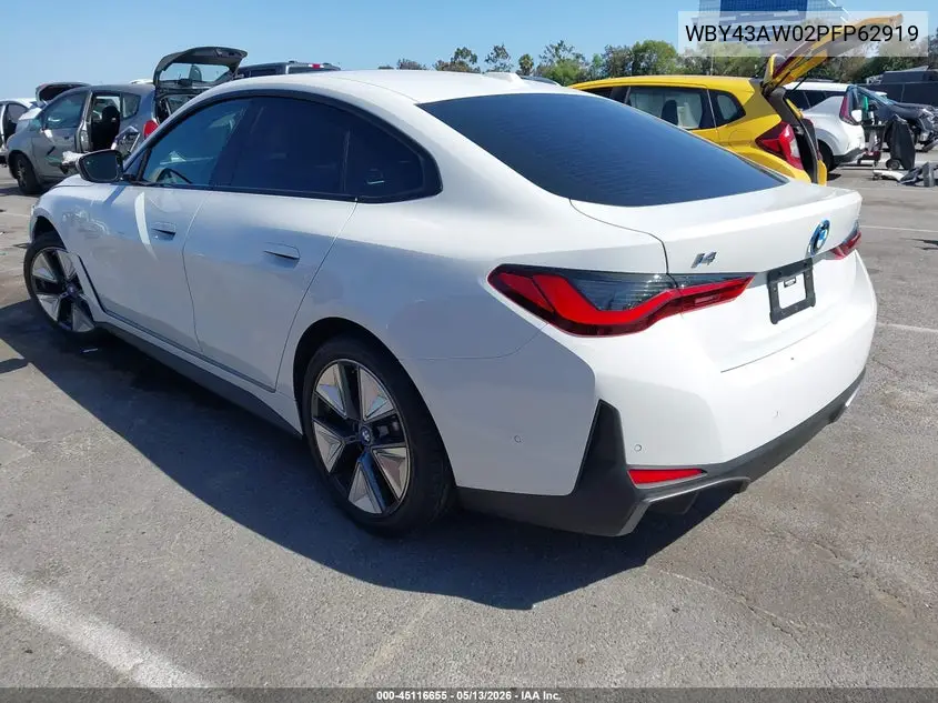 2023 BMW I4 Edrive35 VIN: WBY43AW02PFP62919 Lot: 45116655