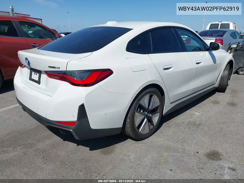 2023 BMW I4 Edrive35 VIN: WBY43AW02PFP62919 Lot: 45116655