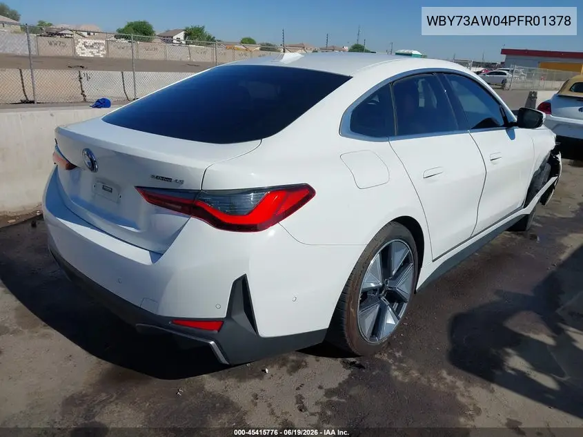 2023 BMW I4 Edrive40 VIN: WBY73AW04PFR01378 Lot: 45415776