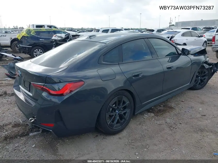 2023 BMW I4 Edrive40 VIN: WBY73AW03PFN73287 Lot: 45423271