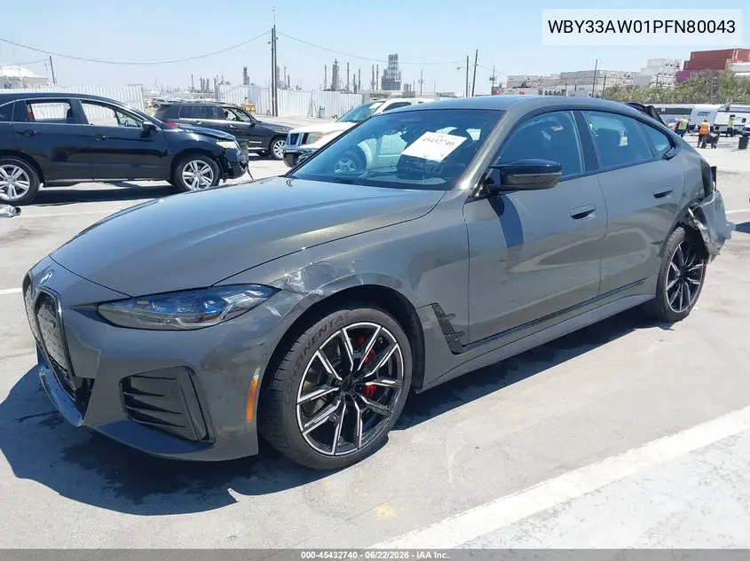 2023 BMW I4 M50 VIN: WBY33AW01PFN80043 Lot: 45432740