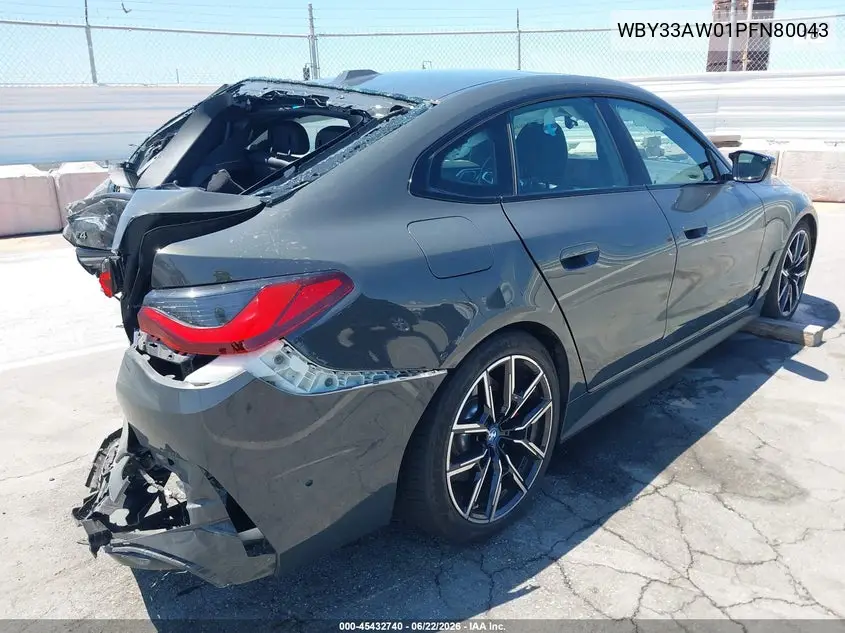 2023 BMW I4 M50 VIN: WBY33AW01PFN80043 Lot: 45432740