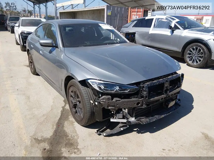 2023 BMW I4 Edrive40 VIN: WBY73AW04PFR36292 Lot: 45614755