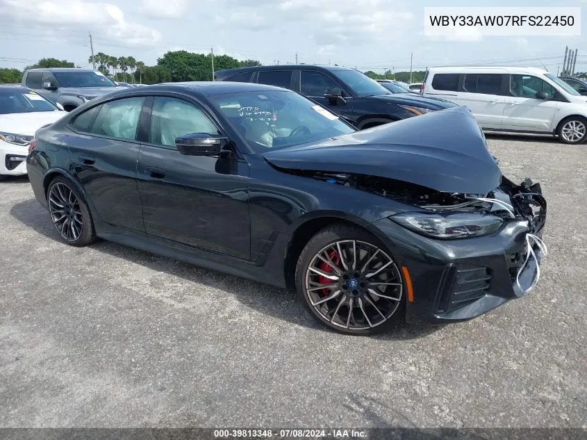 2024 BMW I4 M50 VIN: WBY33AW07RFS22450 Lot: 39813348