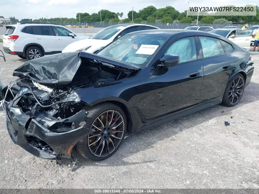 2024 BMW I4 M50 VIN: WBY33AW07RFS22450 Lot: 39813348