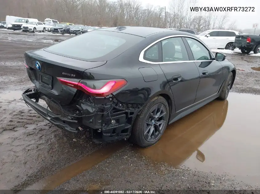 2024 BMW I4 Gran Coupe Edrive35 VIN: WBY43AW0XRFR73272 Lot: 44391082