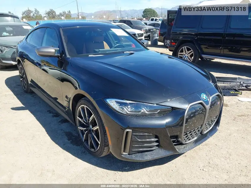 2024 BMW I4 Gran Coupe M50 VIN: WBY33AW0XRFS71318 Lot: 44496300