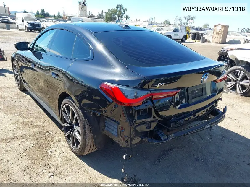 2024 BMW I4 Gran Coupe M50 VIN: WBY33AW0XRFS71318 Lot: 44496300