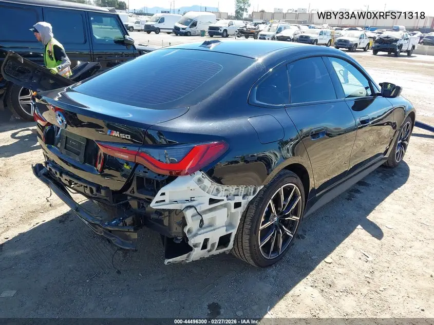 2024 BMW I4 Gran Coupe M50 VIN: WBY33AW0XRFS71318 Lot: 44496300