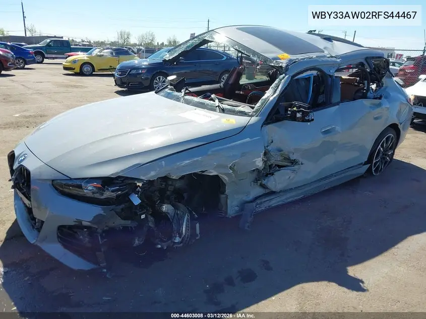 2024 BMW I4 Gran Coupe M50 VIN: WBY33AW02RFS44467 Lot: 44603008