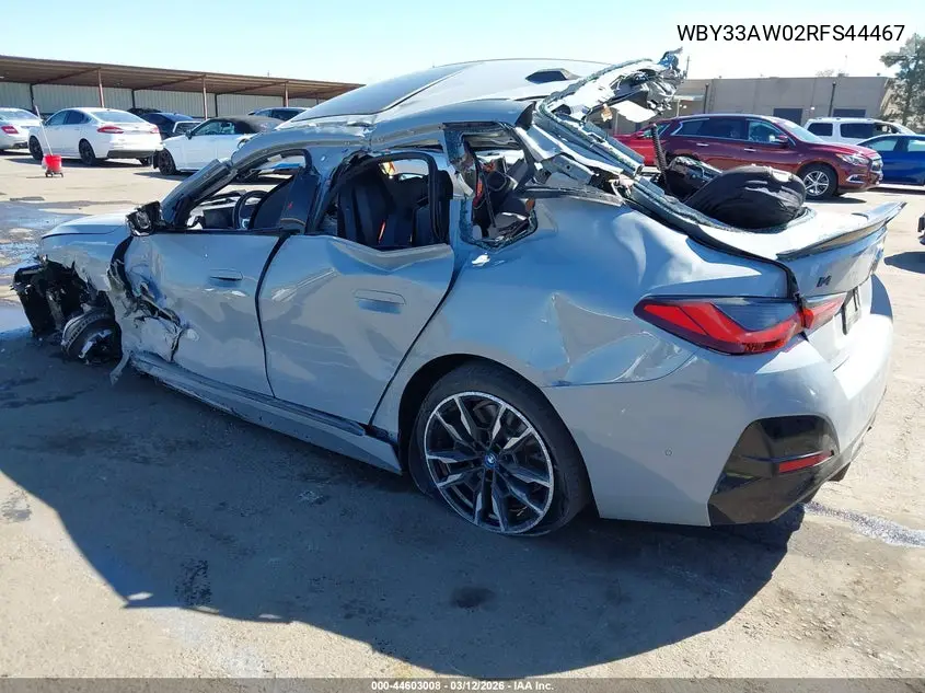 2024 BMW I4 Gran Coupe M50 VIN: WBY33AW02RFS44467 Lot: 44603008