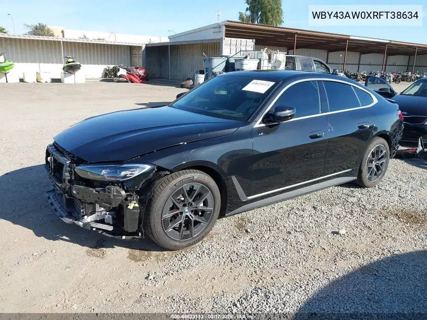2024 BMW I4 Gran Coupe Edrive35 VIN: WBY43AW0XRFT38634 Lot: 44623113