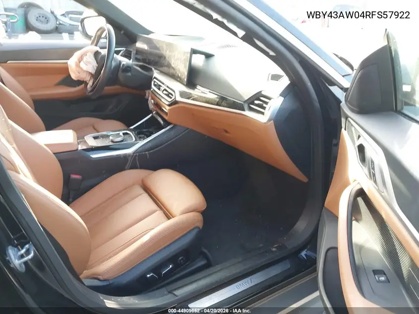 2024 BMW I4 Gran Coupe Edrive35 VIN: WBY43AW04RFS57922 Lot: 44909652