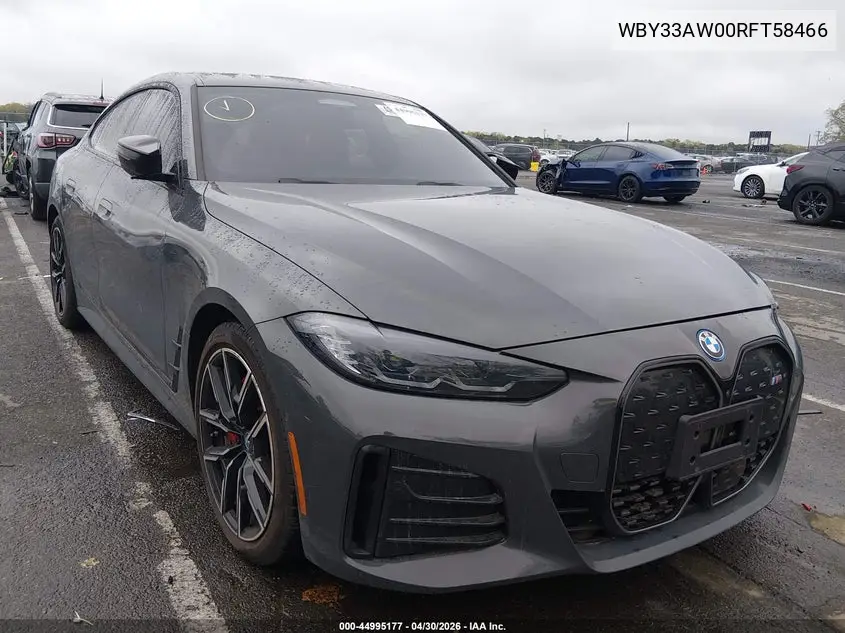 2024 BMW I4 Gran Coupe M50 VIN: WBY33AW00RFT58466 Lot: 44995177
