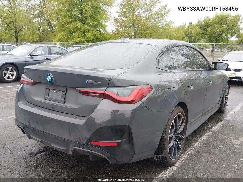 2024 BMW I4 Gran Coupe M50 VIN: WBY33AW00RFT58466 Lot: 44995177