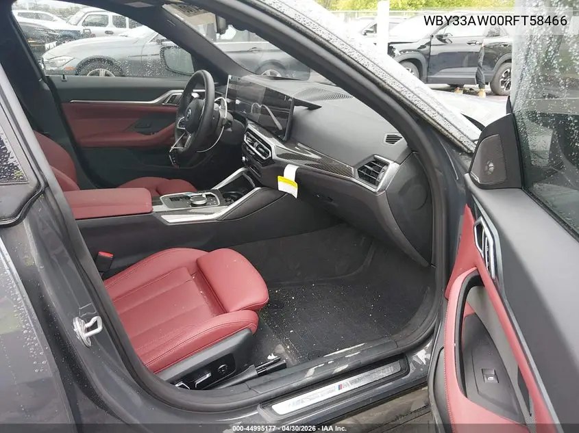 2024 BMW I4 Gran Coupe M50 VIN: WBY33AW00RFT58466 Lot: 44995177