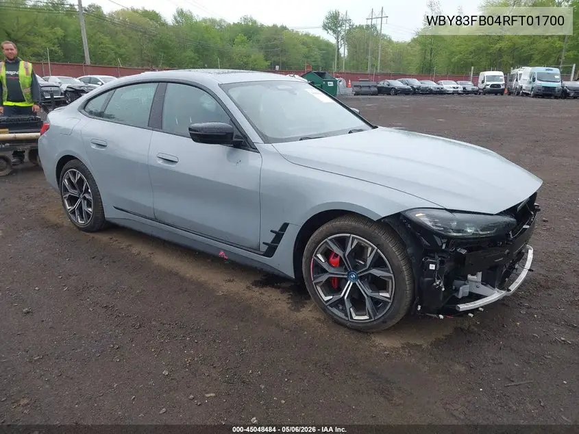 2024 BMW I4 Gran Coupe xDrive40 VIN: WBY83FB04RFT01700 Lot: 45048484