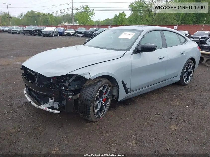 2024 BMW I4 Gran Coupe xDrive40 VIN: WBY83FB04RFT01700 Lot: 45048484