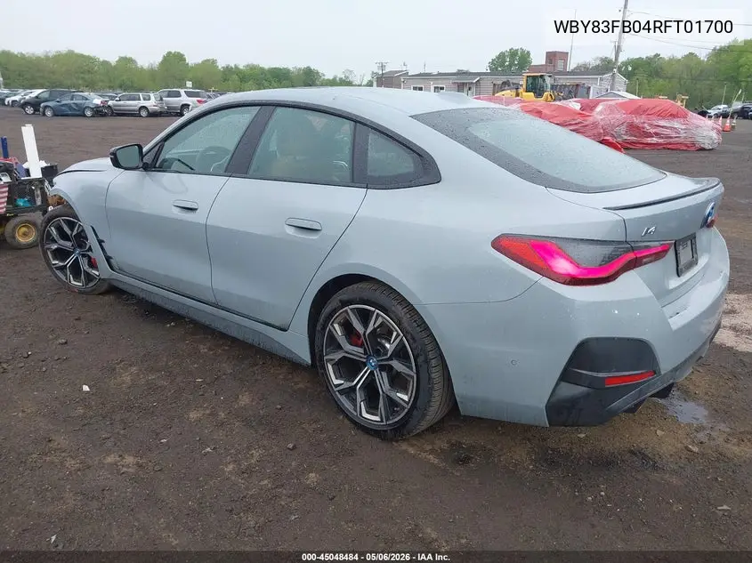 2024 BMW I4 Gran Coupe xDrive40 VIN: WBY83FB04RFT01700 Lot: 45048484