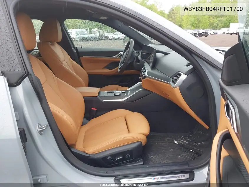 2024 BMW I4 Gran Coupe xDrive40 VIN: WBY83FB04RFT01700 Lot: 45048484