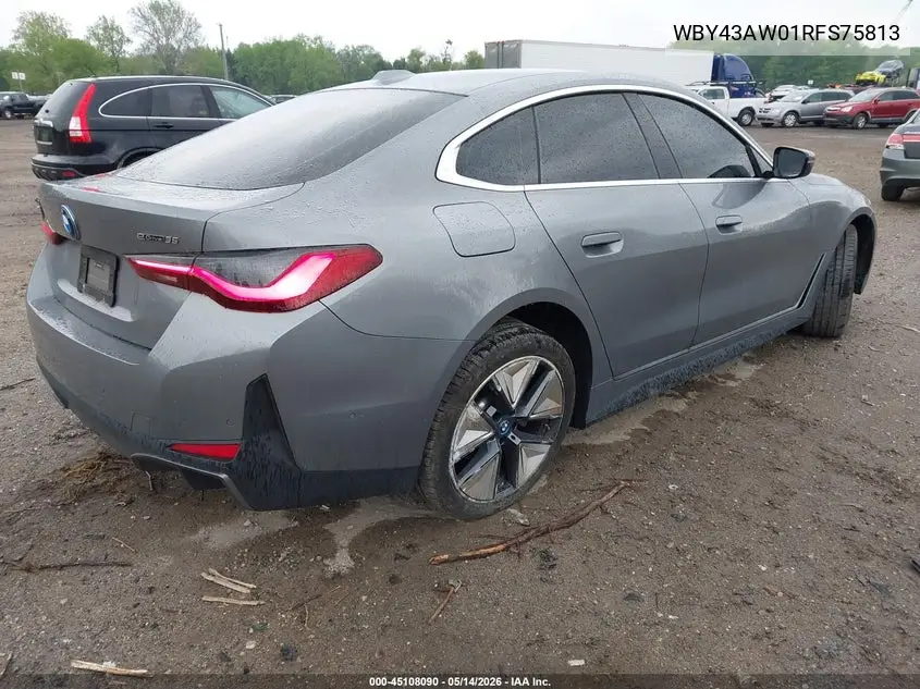 2024 BMW I4 Gran Coupe Edrive35 VIN: WBY43AW01RFS75813 Lot: 45108090