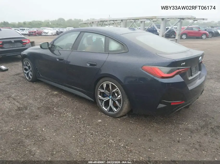 2024 BMW I4 Gran Coupe M50 VIN: WBY33AW02RFT06174 Lot: 45160697