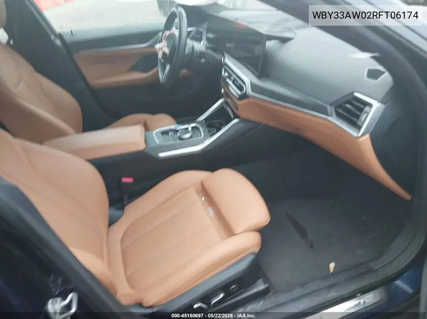 2024 BMW I4 Gran Coupe M50 VIN: WBY33AW02RFT06174 Lot: 45160697