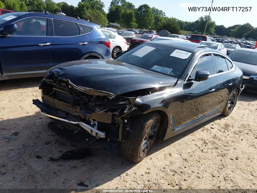 2024 BMW I4 Gran Coupe Edrive40 VIN: WBY73AW04RFT17257 Lot: 45233703