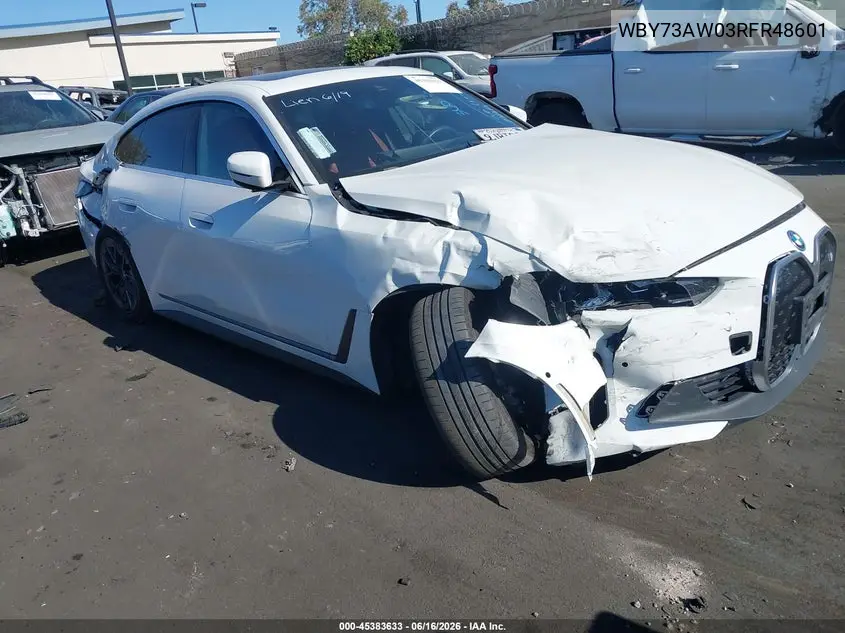 2024 BMW I4 Gran Coupe Edrive40 VIN: WBY73AW03RFR48601 Lot: 45383633