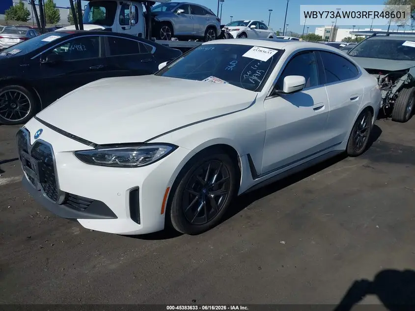 2024 BMW I4 Gran Coupe Edrive40 VIN: WBY73AW03RFR48601 Lot: 45383633