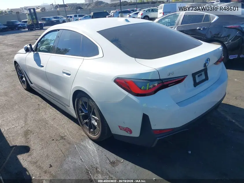2024 BMW I4 Gran Coupe Edrive40 VIN: WBY73AW03RFR48601 Lot: 45383633
