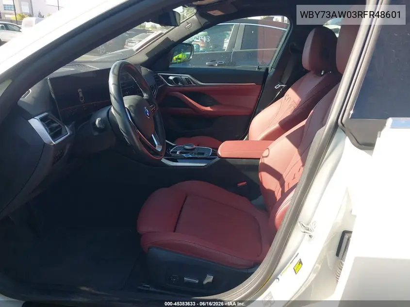 2024 BMW I4 Gran Coupe Edrive40 VIN: WBY73AW03RFR48601 Lot: 45383633