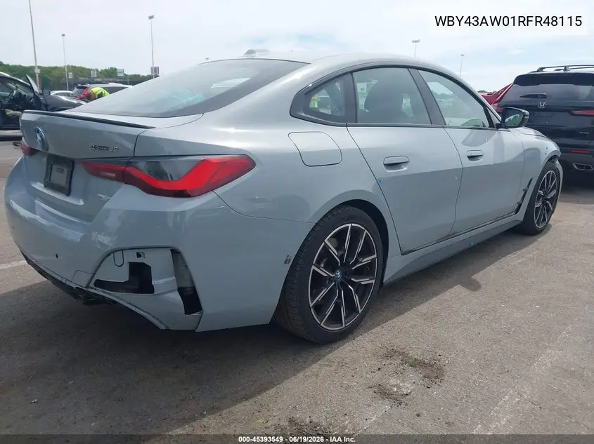 2024 BMW I4 Gran Coupe Edrive35 VIN: WBY43AW01RFR48115 Lot: 45393549