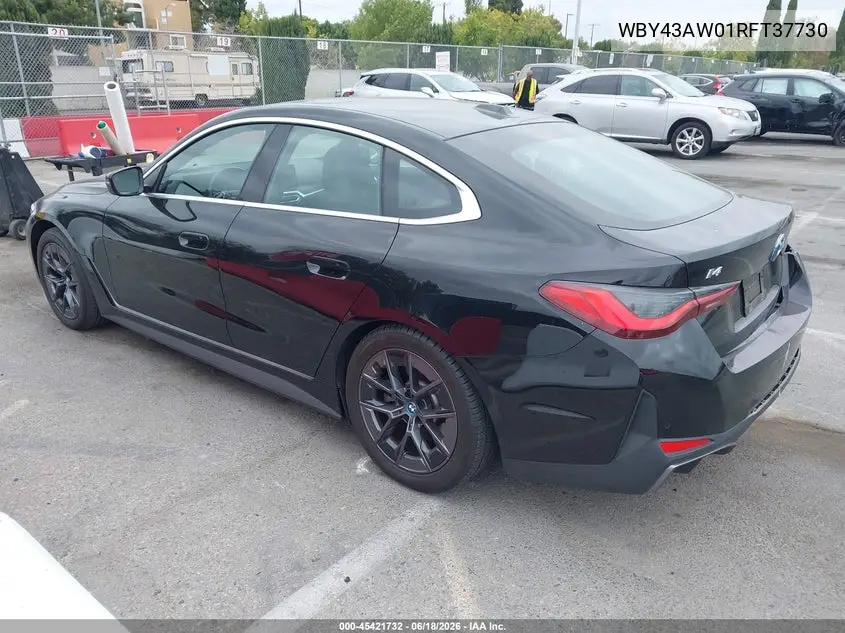 2024 BMW I4 Gran Coupe Edrive35 VIN: WBY43AW01RFT37730 Lot: 45421732
