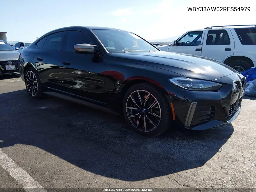 2024 BMW I4 Gran Coupe M50 VIN: WBY33AW02RFS54979 Lot: 45427213