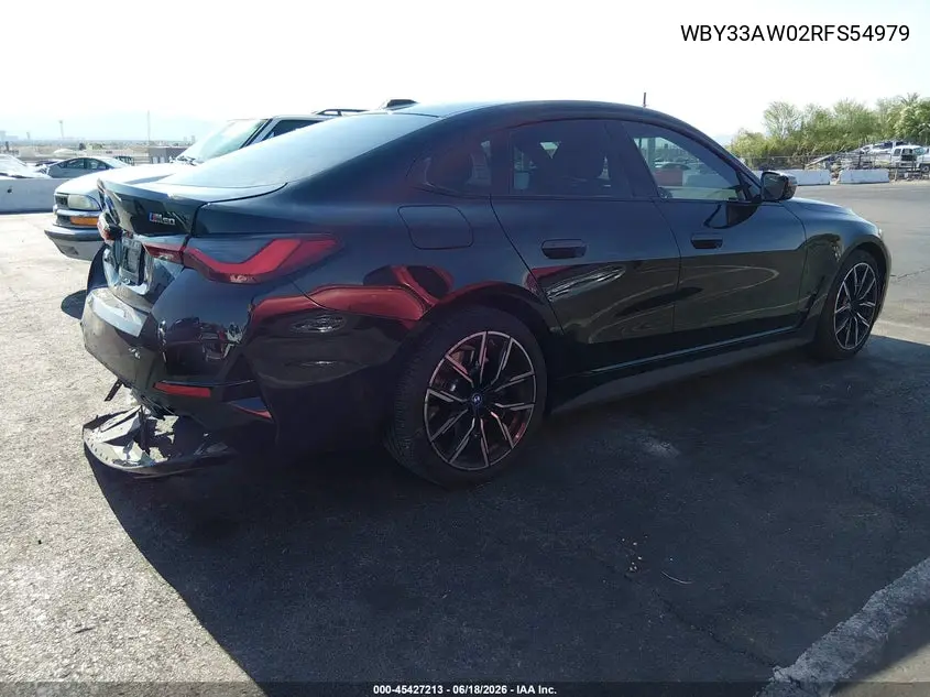 2024 BMW I4 Gran Coupe M50 VIN: WBY33AW02RFS54979 Lot: 45427213
