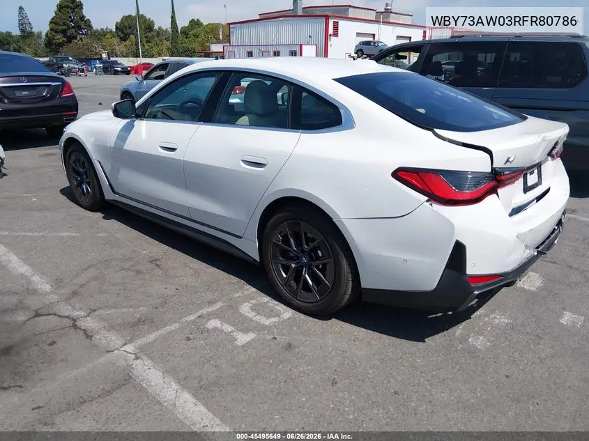 2024 BMW I4 Gran Coupe Edrive40 VIN: WBY73AW03RFR80786 Lot: 45495649