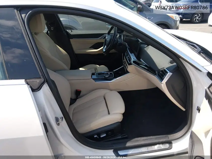 2024 BMW I4 Gran Coupe Edrive40 VIN: WBY73AW03RFR80786 Lot: 45495649