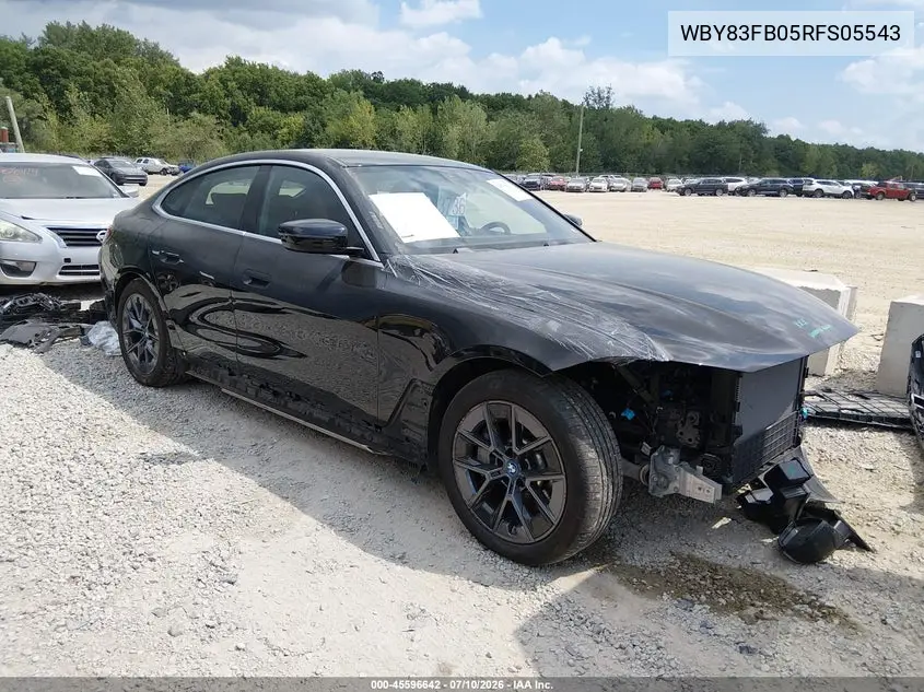 2024 BMW I4 Gran Coupe xDrive40 VIN: WBY83FB05RFS05543 Lot: 45596642