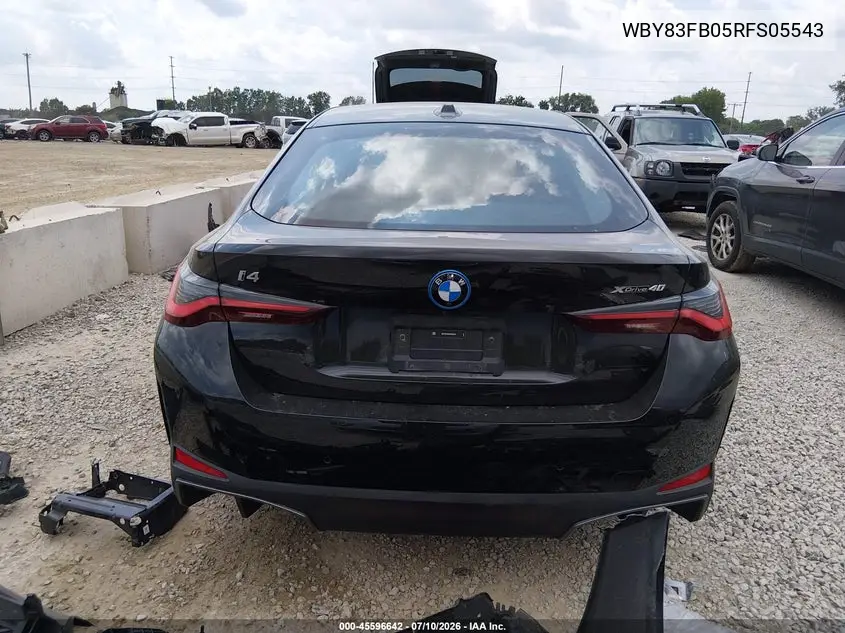 2024 BMW I4 Gran Coupe xDrive40 VIN: WBY83FB05RFS05543 Lot: 45596642