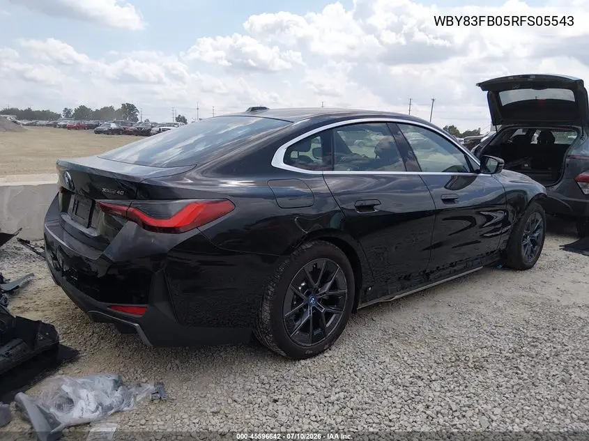2024 BMW I4 Gran Coupe xDrive40 VIN: WBY83FB05RFS05543 Lot: 45596642