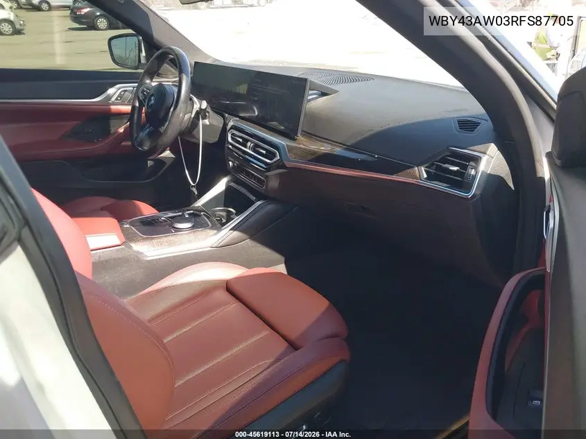 2024 BMW I4 Gran Coupe Edrive35 VIN: WBY43AW03RFS87705 Lot: 45619113