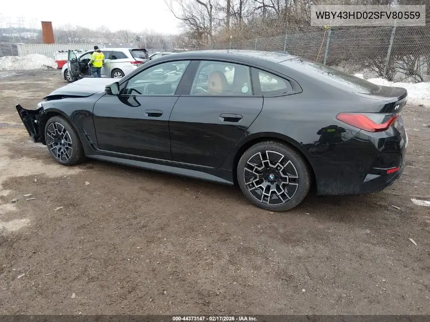 2025 BMW I4 Gran Coupe xDrive40 VIN: WBY43HD02SFV80559 Lot: 44373147