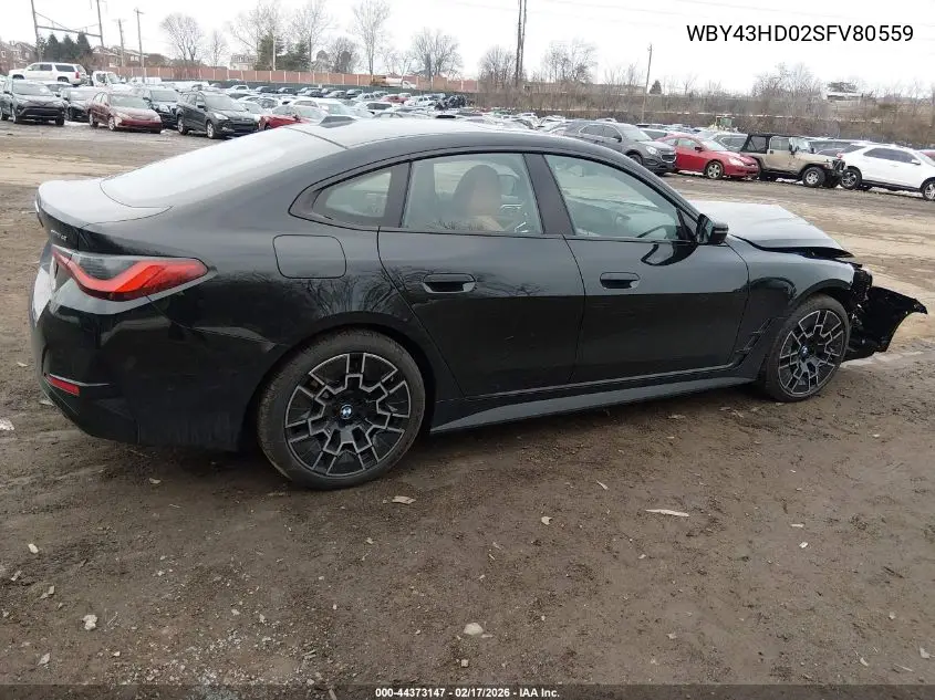 2025 BMW I4 Gran Coupe xDrive40 VIN: WBY43HD02SFV80559 Lot: 44373147
