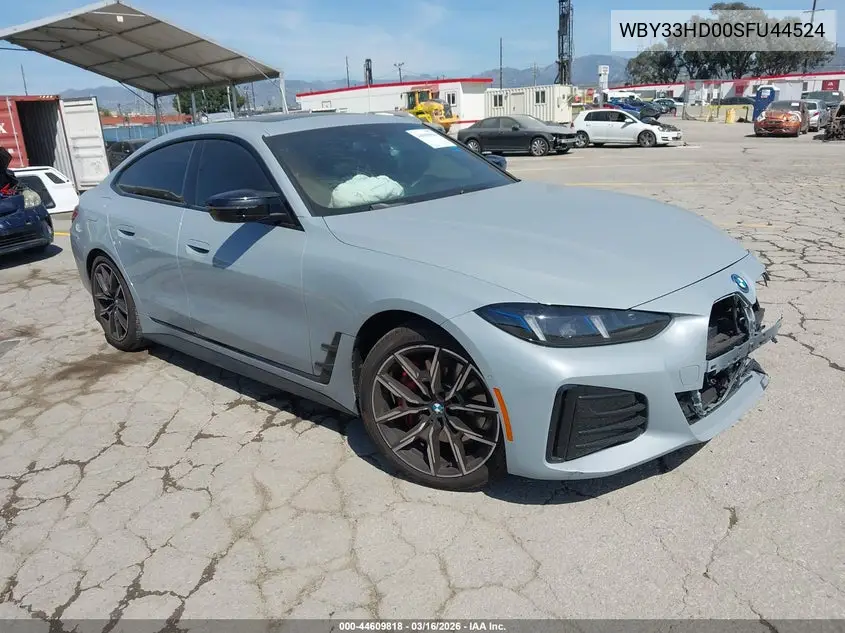2025 BMW I4 Gran Coupe M50 VIN: WBY33HD00SFU44524 Lot: 44609818
