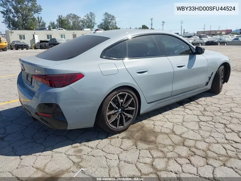 2025 BMW I4 Gran Coupe M50 VIN: WBY33HD00SFU44524 Lot: 44609818